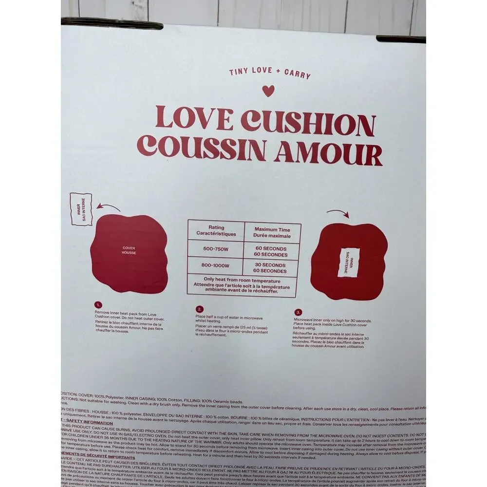 Love & Daisy Plush Cushion with a Removable Heat Pack 11x14x3